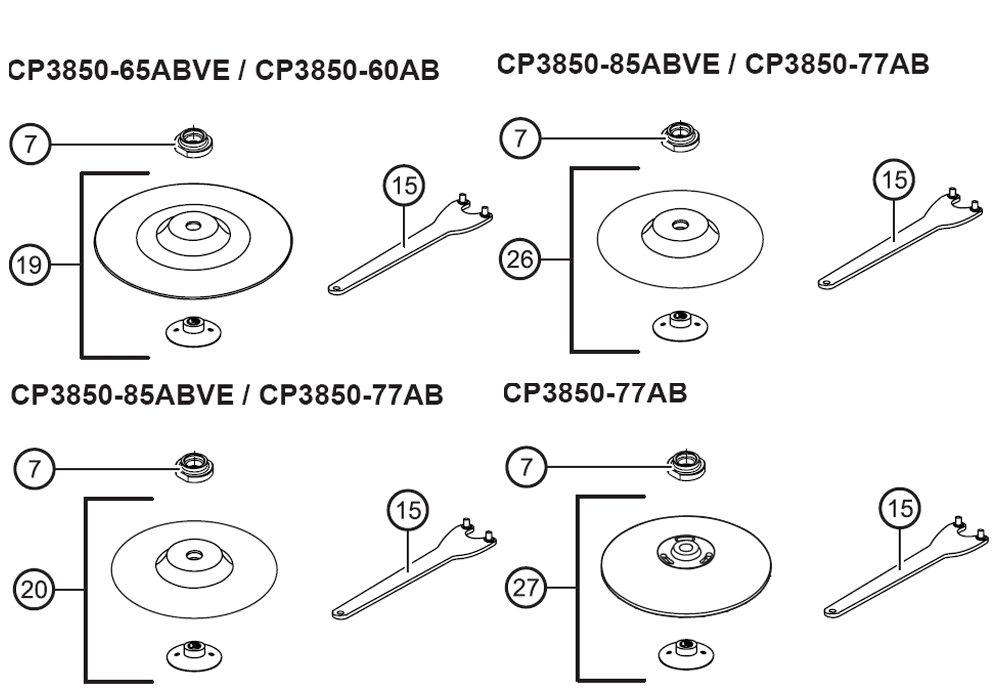 Figure 6 Diagram and Parts List for CP3850-60AB  Chicago Pneumatic Sander